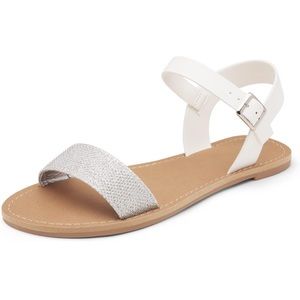 DREAM PAIRS Women Cute Open Toes Ankle Strap Flexible Summer Flat Sandals
